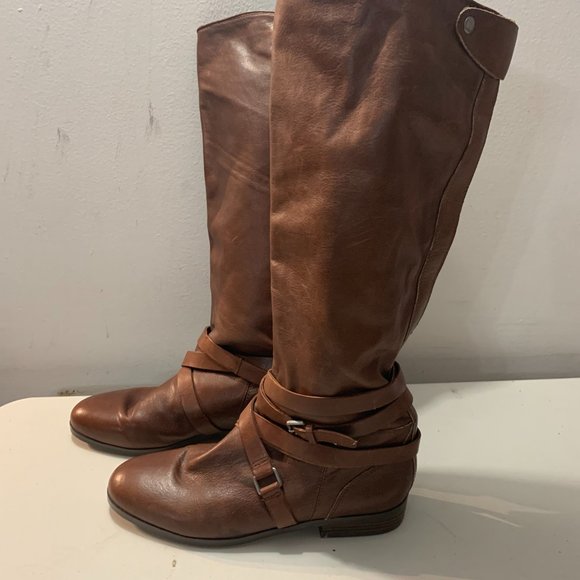 Dolce Vita Brown Leather High Boots Women's Size 7.5 - Picture 2 of 8